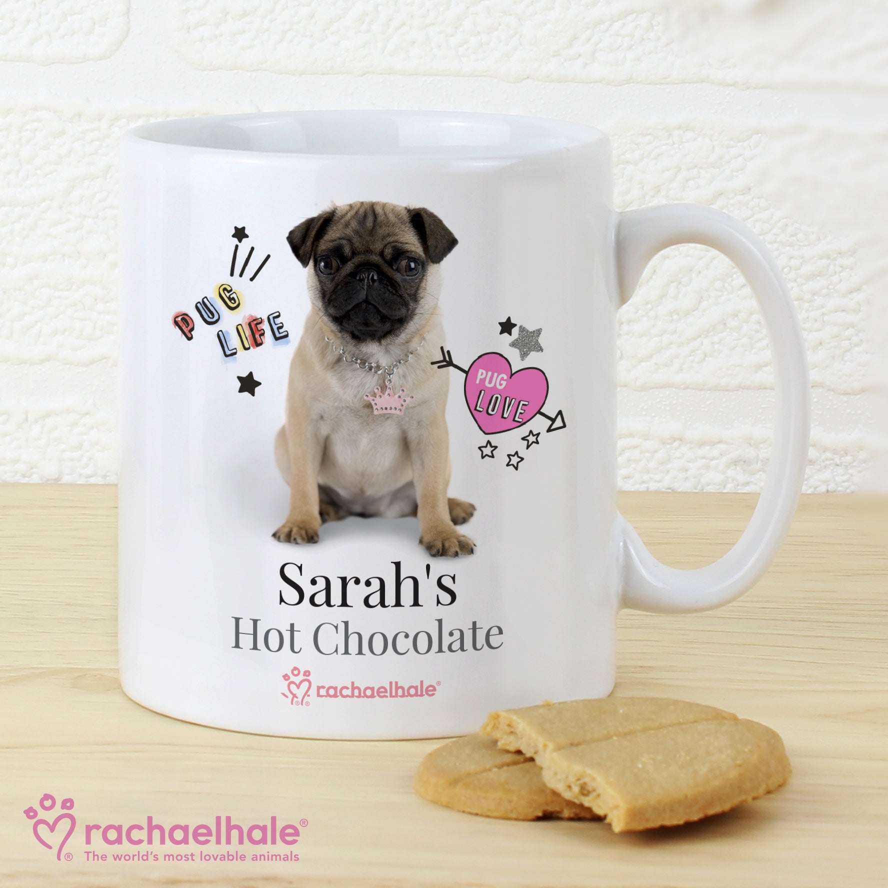 Personalised Rachael Hale Doodle Pug Mug - image 5