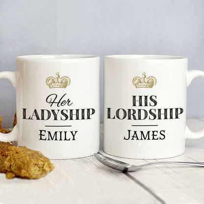 Personalised Ladyship and Lordship Mug Set from Heartfelt Gifts