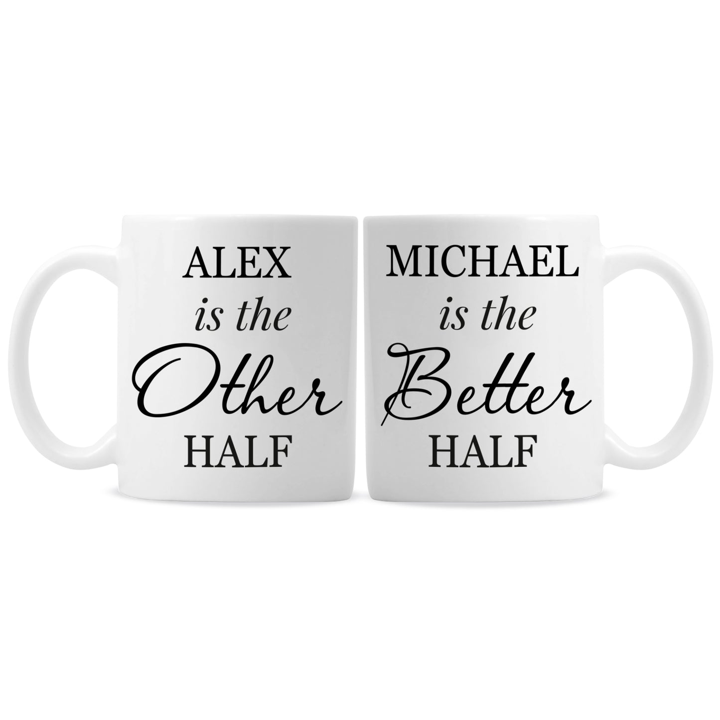 Personalised Other Half and Better Half Mug Set - image 2