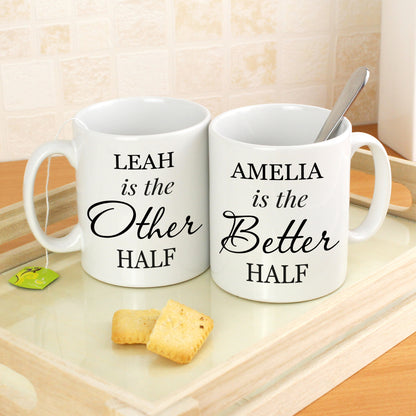 Personalised Other Half and Better Half Mug Set - image 4