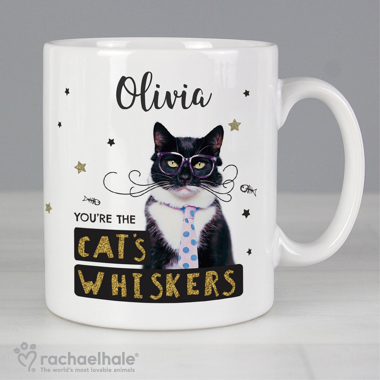 Personalised Rachael Hale 'You're the Cat's Whiskers' Mug from Heartfelt Gifts