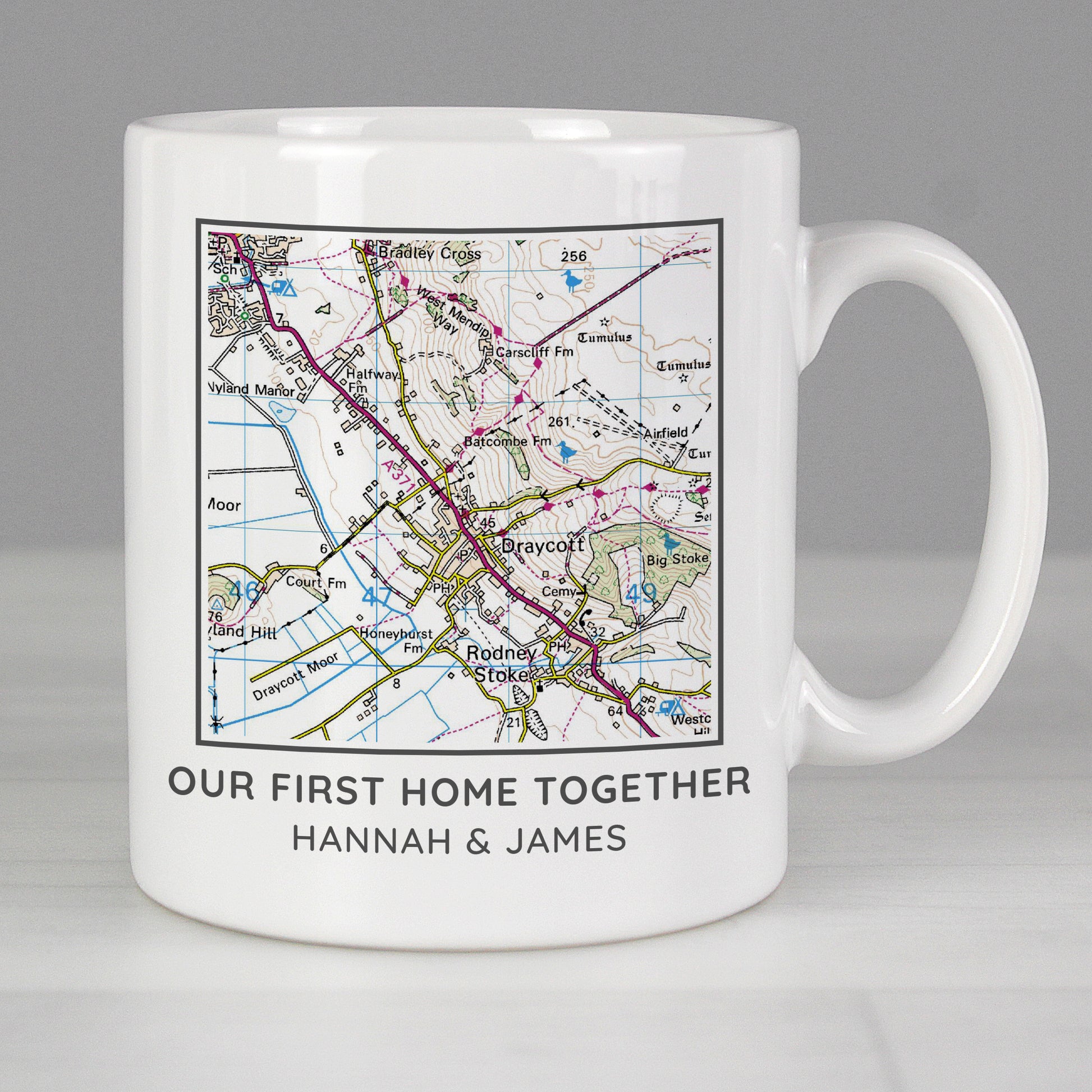 Personalised Present Day Map Compass Mug from Heartfelt Gifts