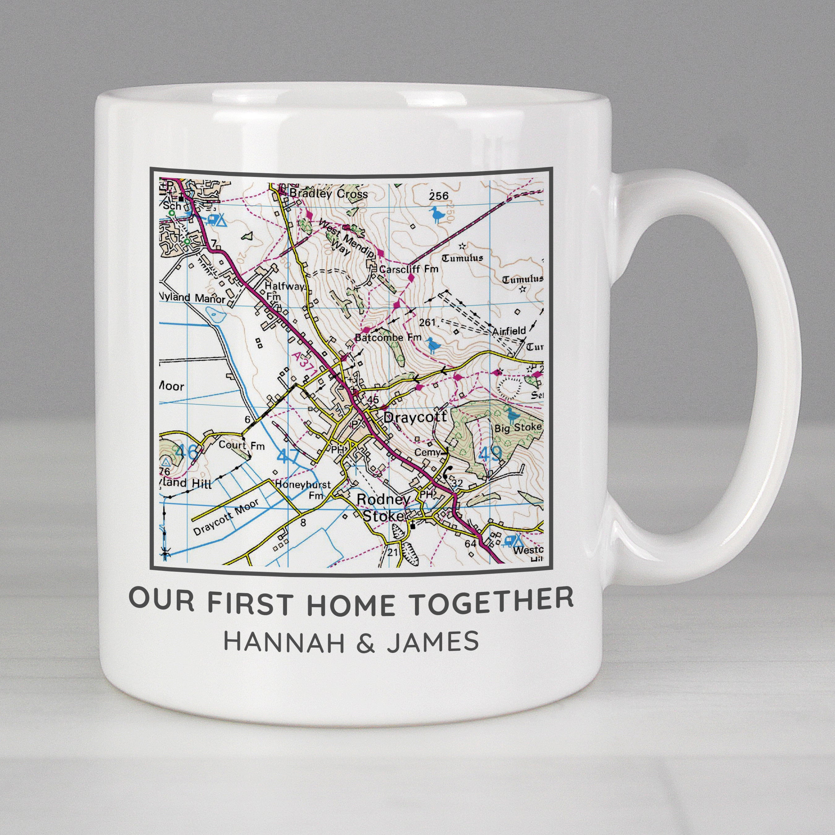 Personalised Present Day Map Compass Mug from Heartfelt Gifts