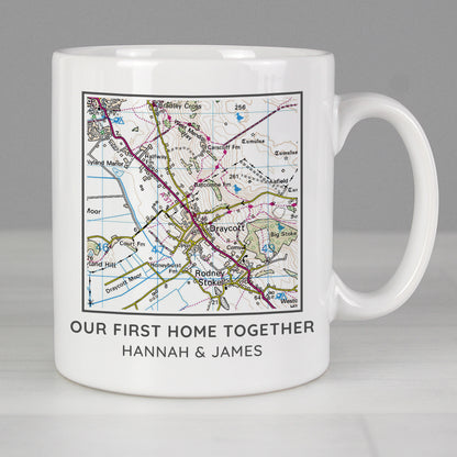 Personalised Present Day Map Compass Mug from Heartfelt Gifts