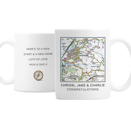 Personalised Present Day Map Compass Mug - image 2