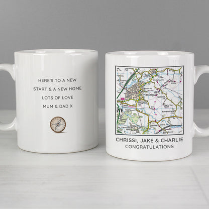 Personalised Present Day Map Compass Mug - image 3