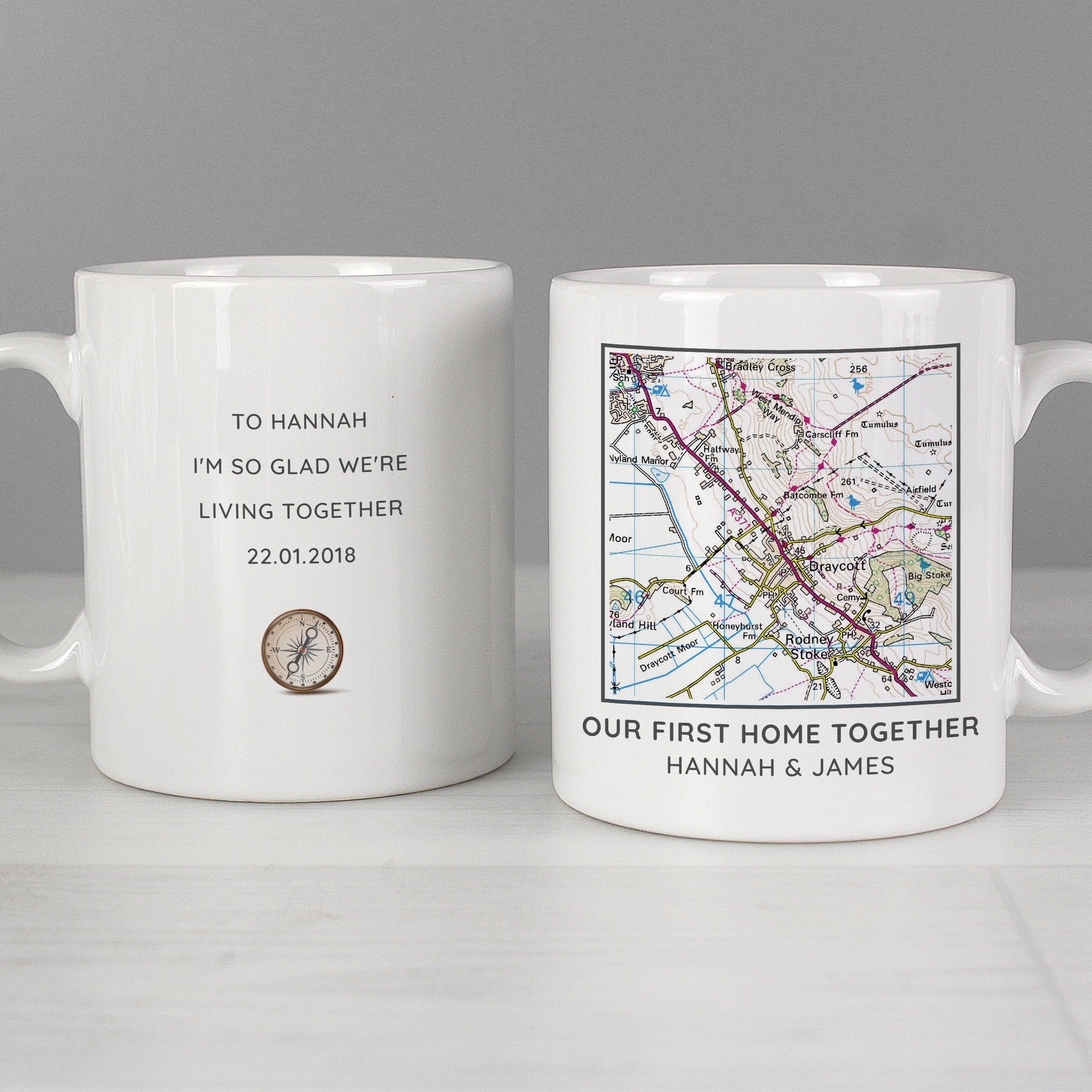 Personalised Present Day Map Compass Mug - image 4