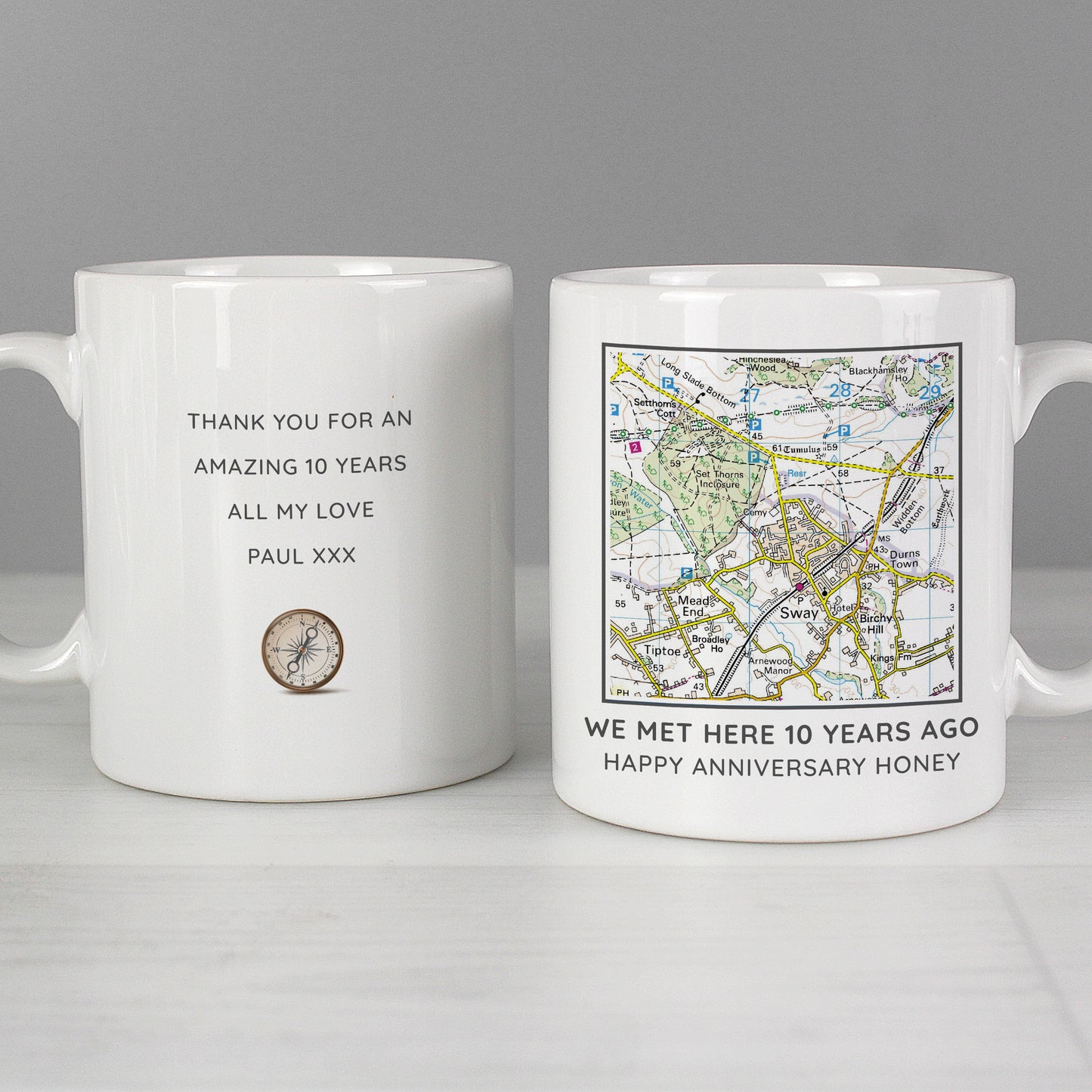 Personalised Present Day Map Compass Mug - image 5
