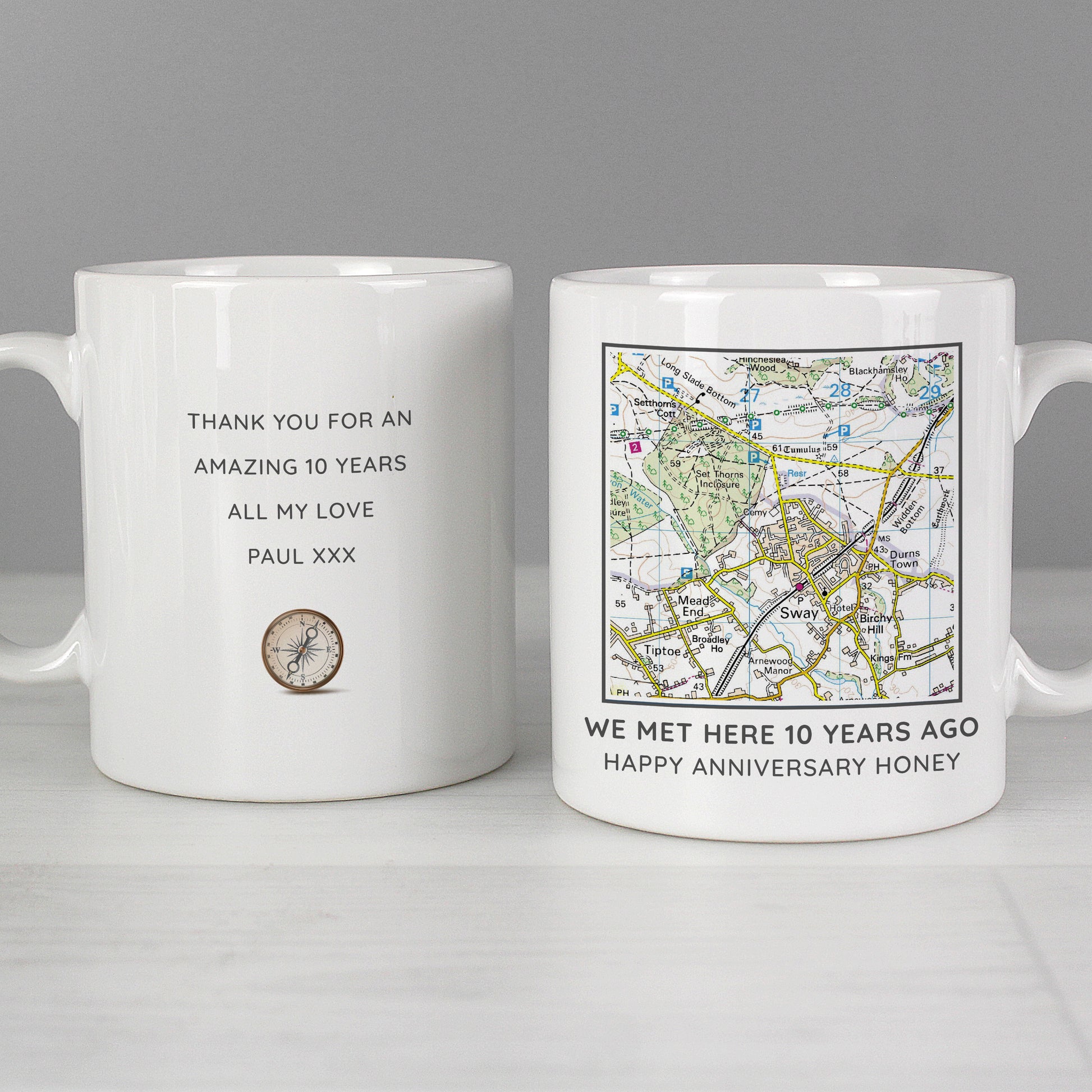 Personalised Present Day Map Compass Mug - image 5