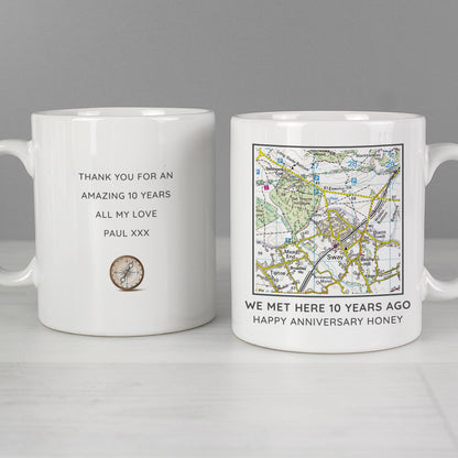 Personalised Present Day Map Compass Mug - image 5