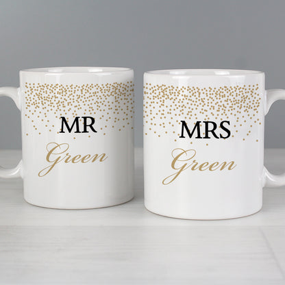 Personalised Gold Confetti Wedding Mug Set from Heartfelt Gifts