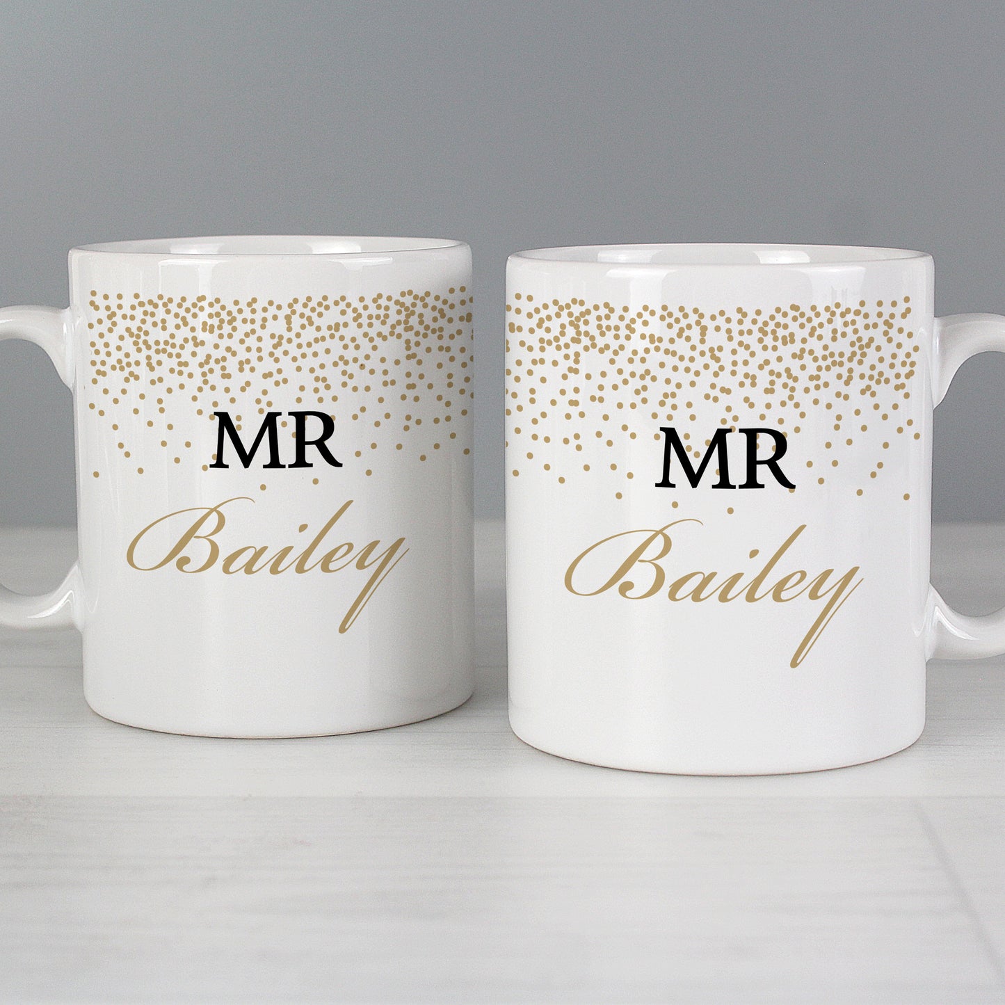 Personalised Gold Confetti Wedding Mug Set - image 4