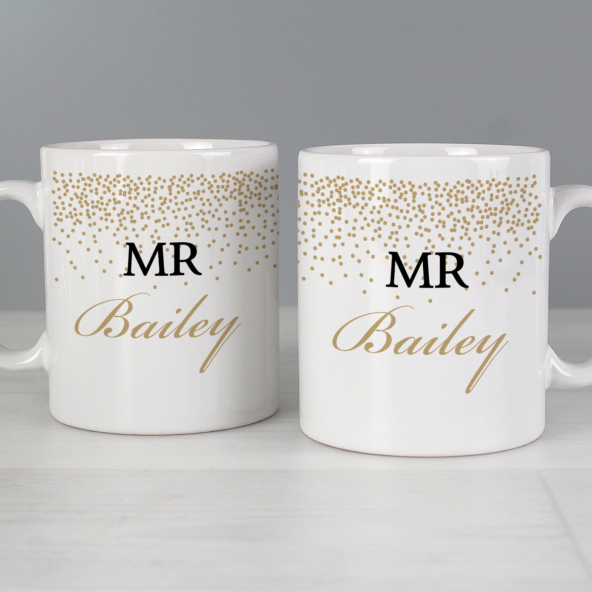 Personalised Gold Confetti Wedding Mug Set - image 4