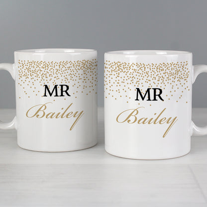 Personalised Gold Confetti Wedding Mug Set - image 4