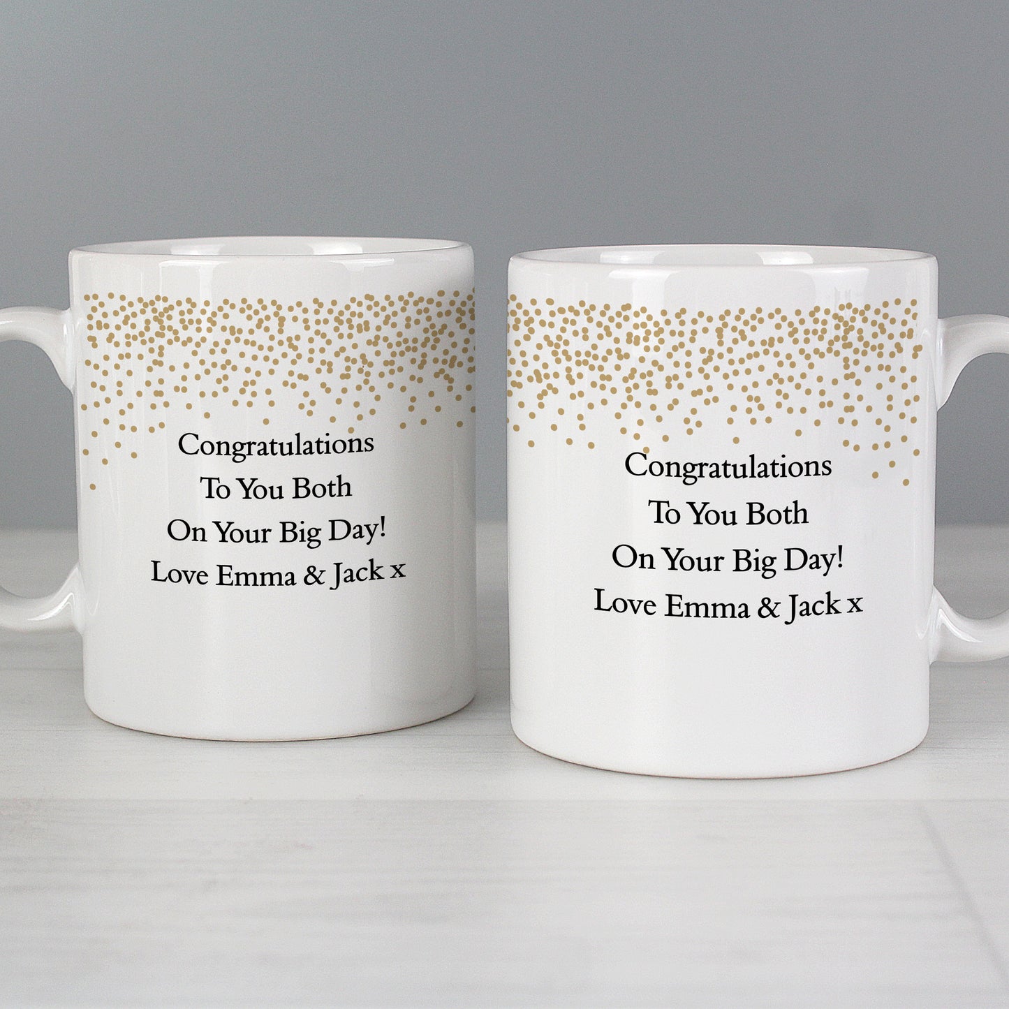 Personalised Gold Confetti Wedding Mug Set - image 5