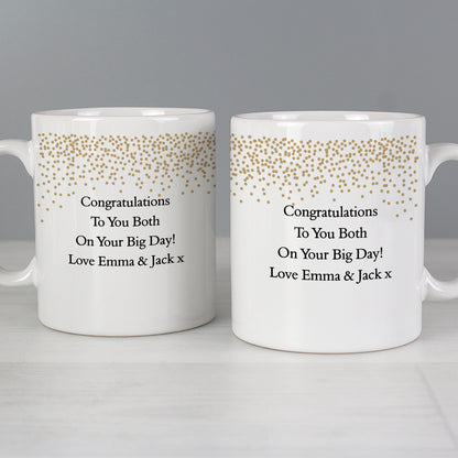 Personalised Gold Confetti Wedding Mug Set - image 5