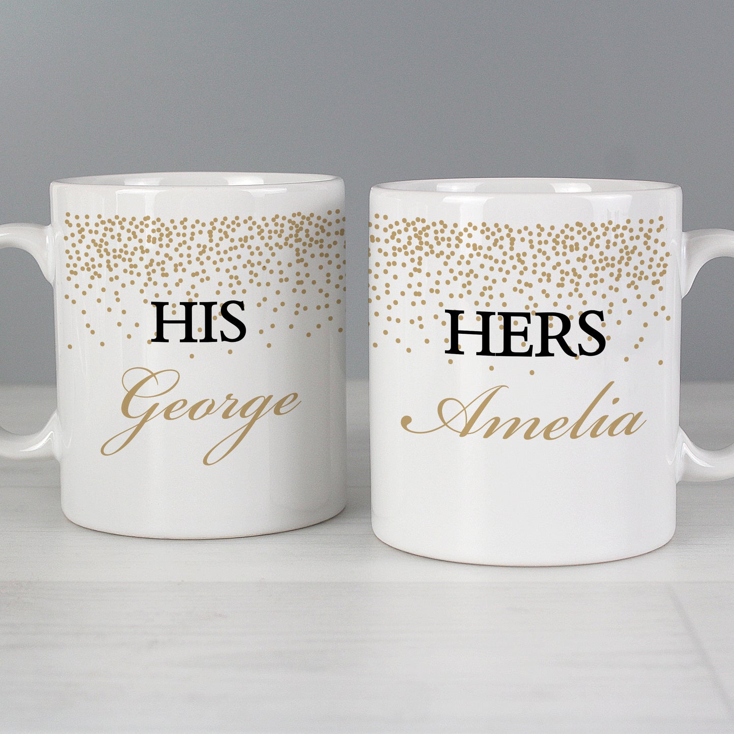 Personalised Gold Confetti Wedding Mug Set - image 6
