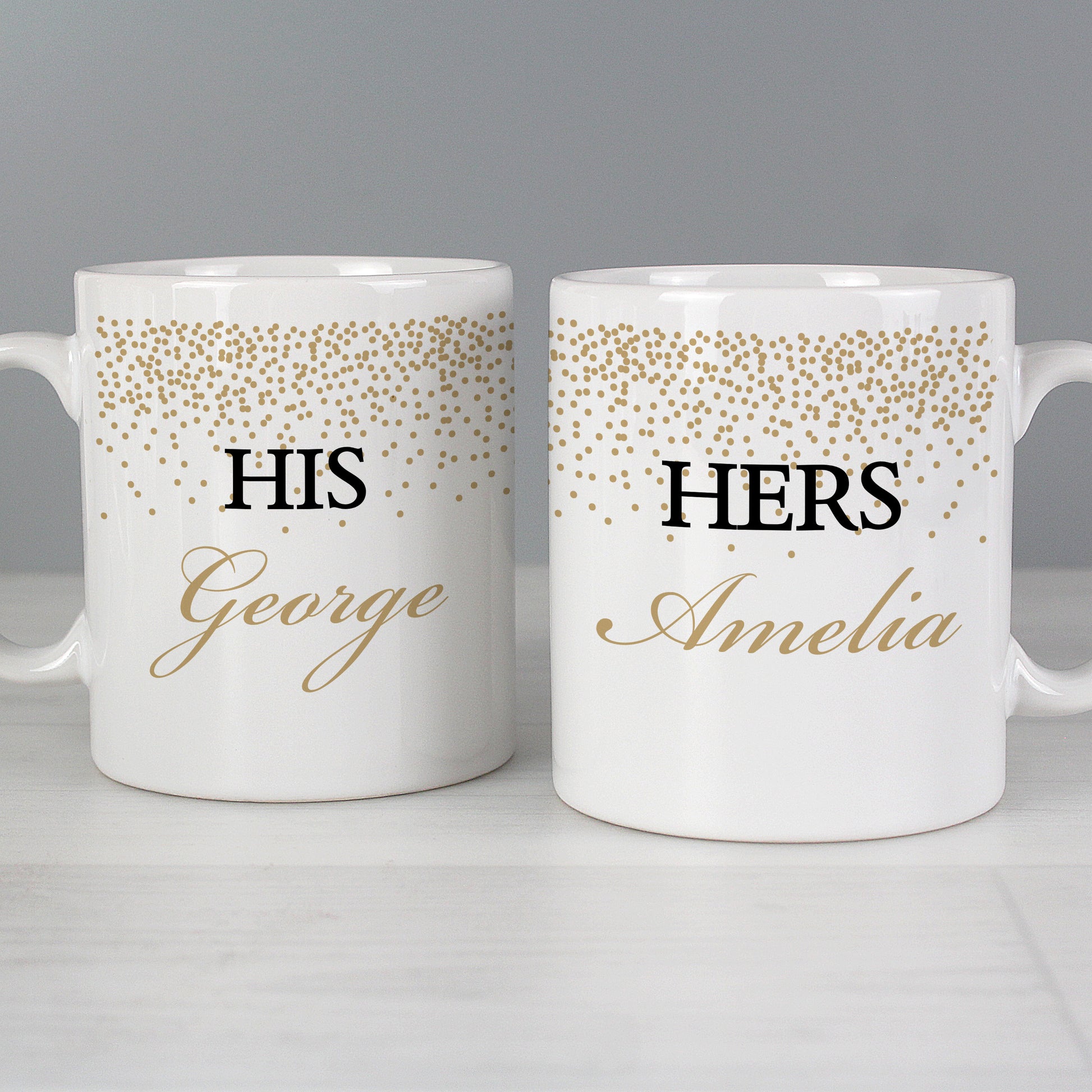 Personalised Gold Confetti Wedding Mug Set - image 6