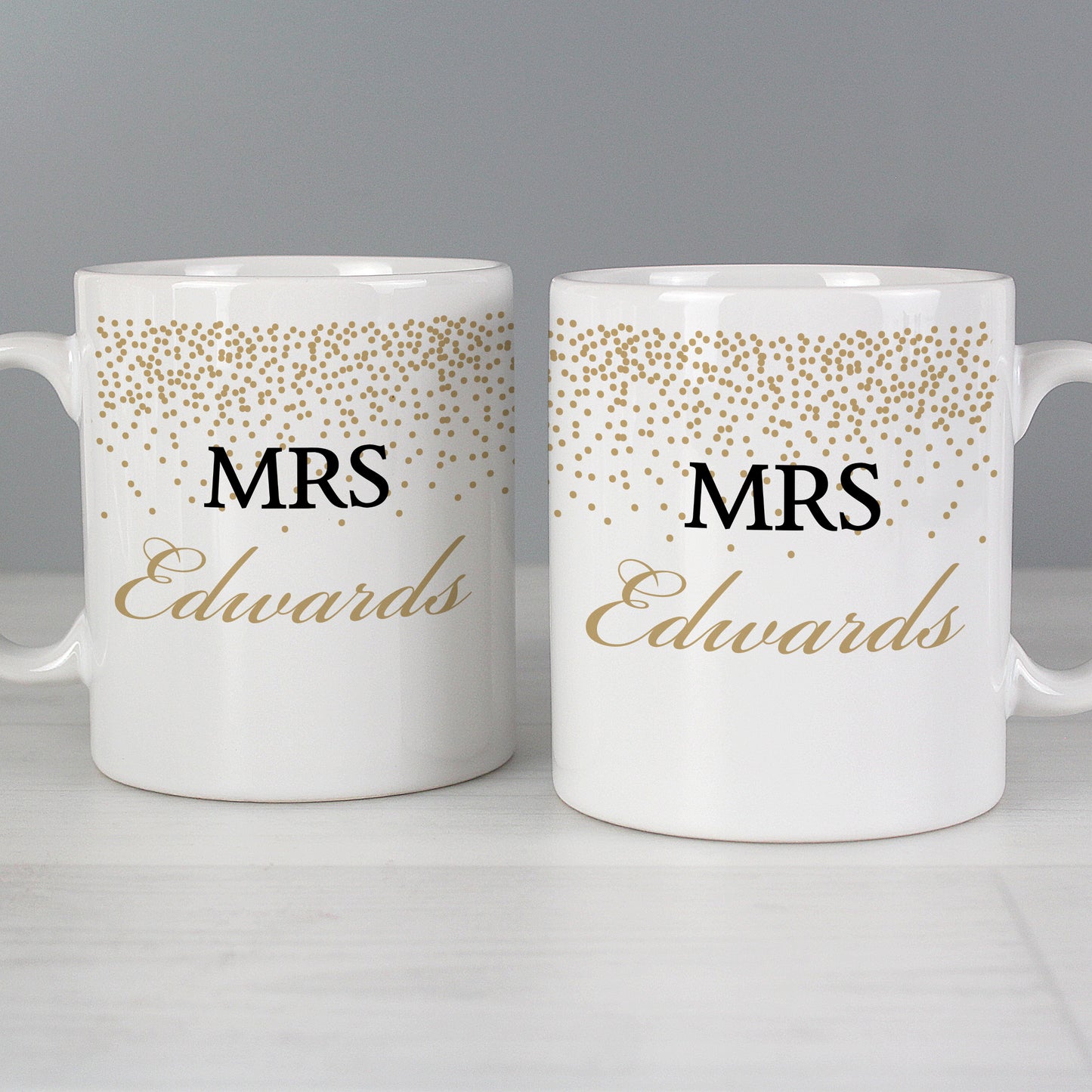 Personalised Gold Confetti Wedding Mug Set - image 7