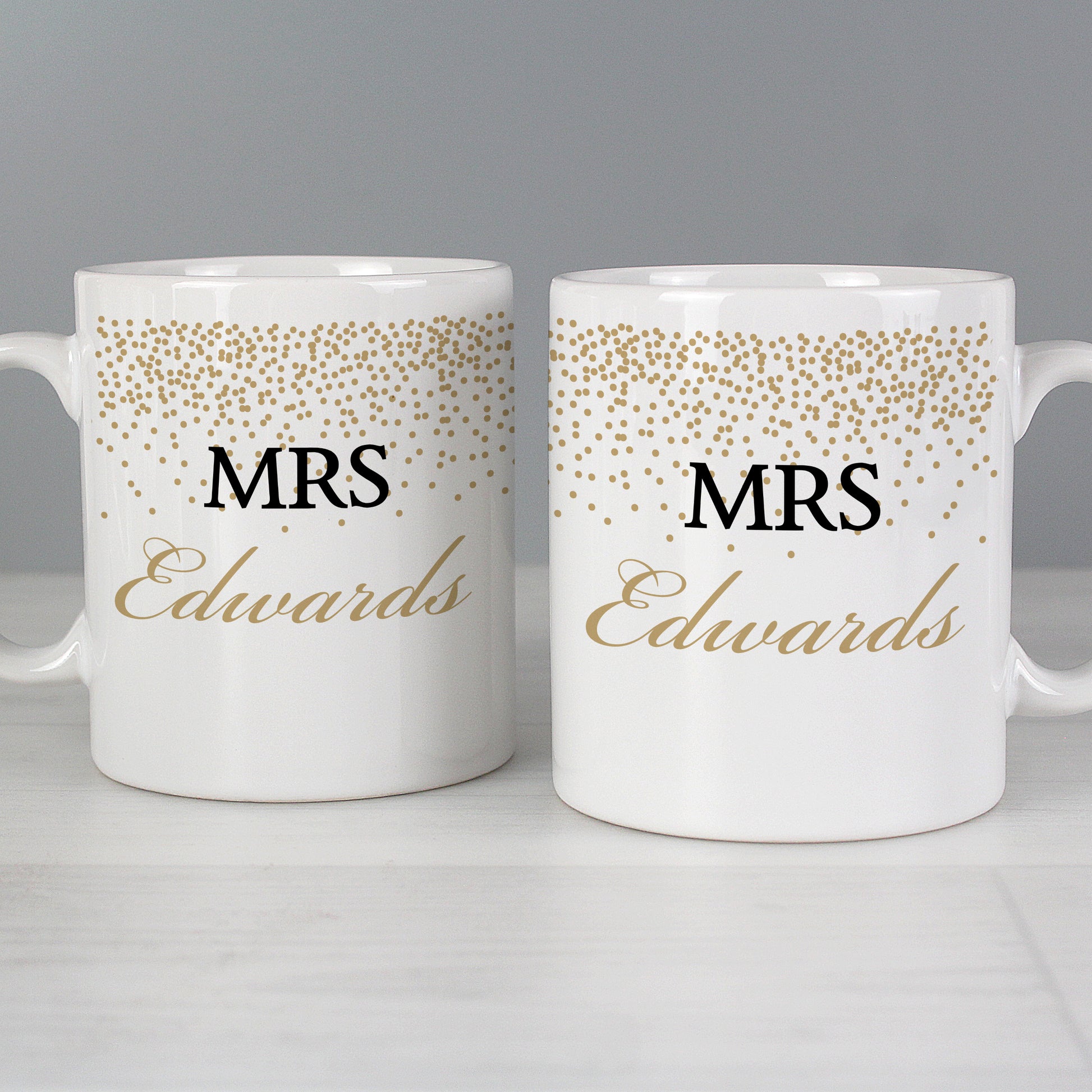 Personalised Gold Confetti Wedding Mug Set - image 7