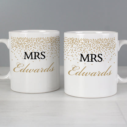 Personalised Gold Confetti Wedding Mug Set - image 7