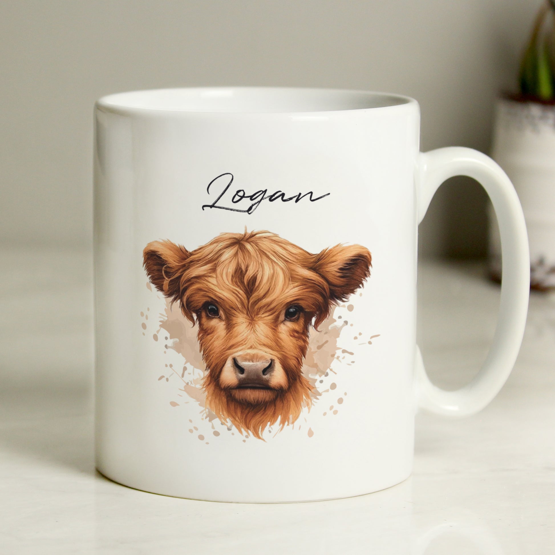 Personalised Highland Cow Mug - Boy - image 2