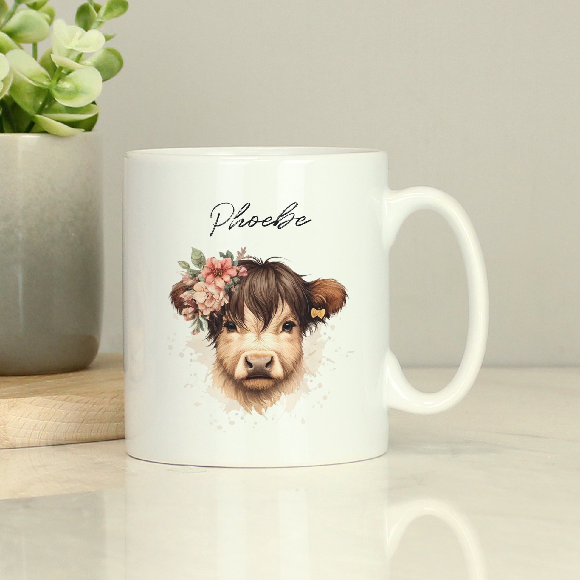 Personalised Highland Cow Mug - Girl from Heartfelt Gifts