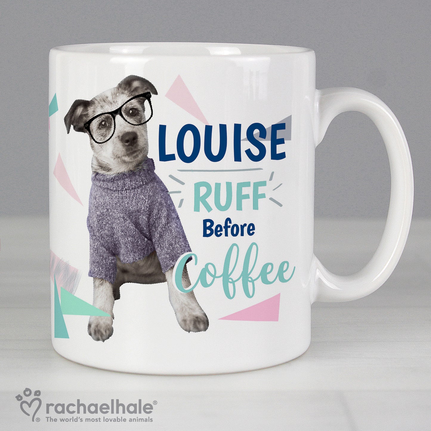 Personalised Rachael Hale 'Ruff Before Coffee' Dog Mug from Heartfelt Gifts