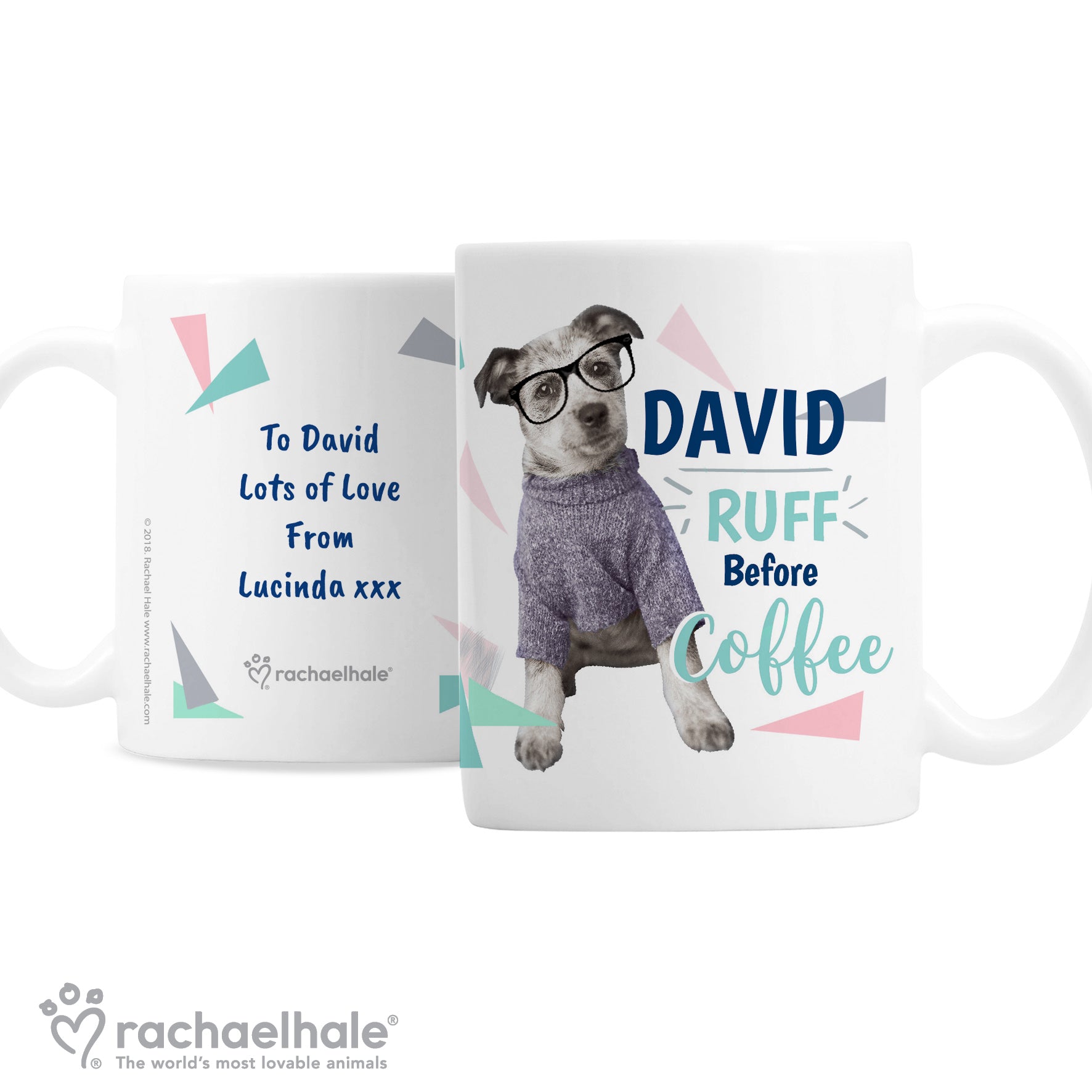 Personalised Rachael Hale 'Ruff Before Coffee' Dog Mug - image 2