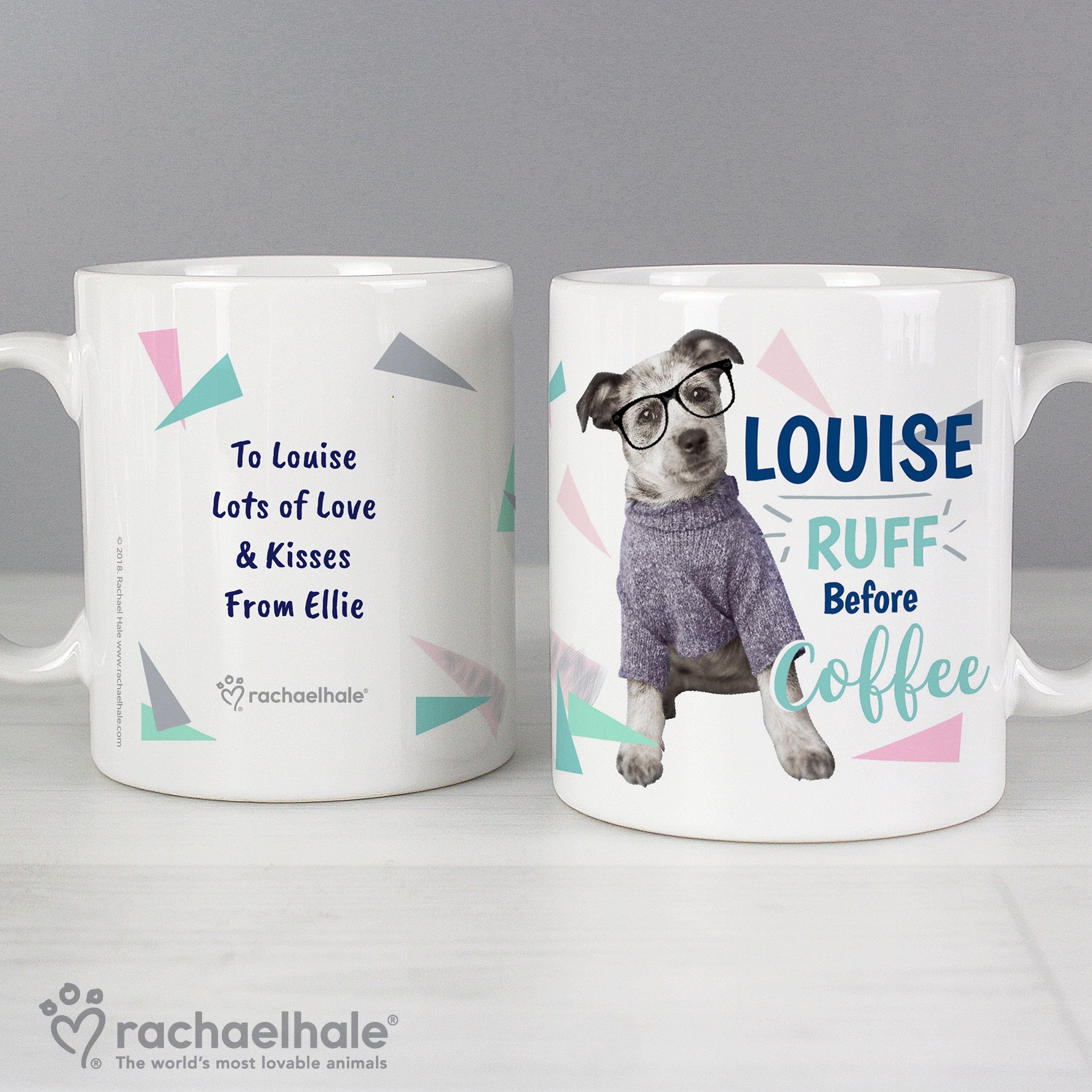Personalised Rachael Hale 'Ruff Before Coffee' Dog Mug - image 3