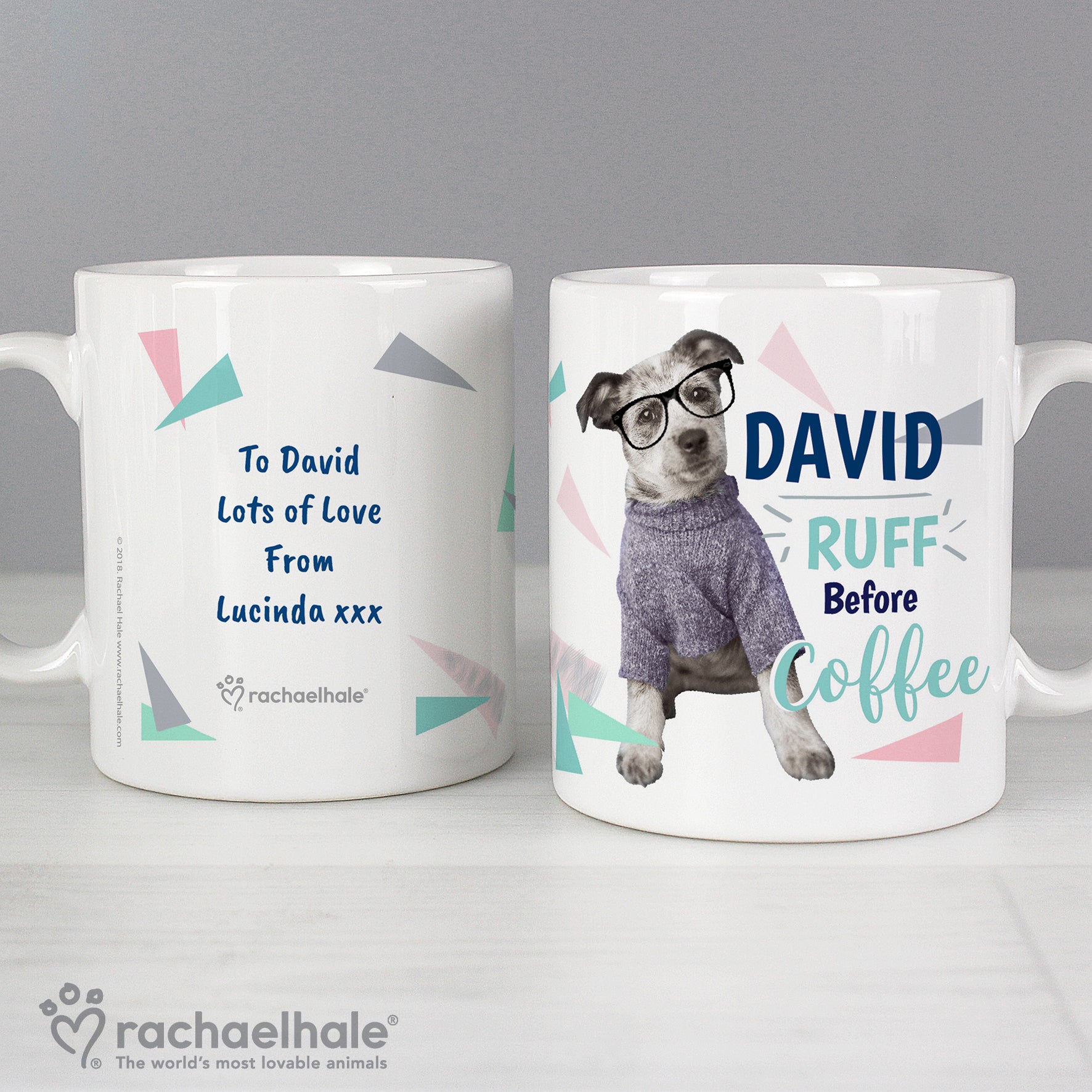 Personalised Rachael Hale 'Ruff Before Coffee' Dog Mug - image 4