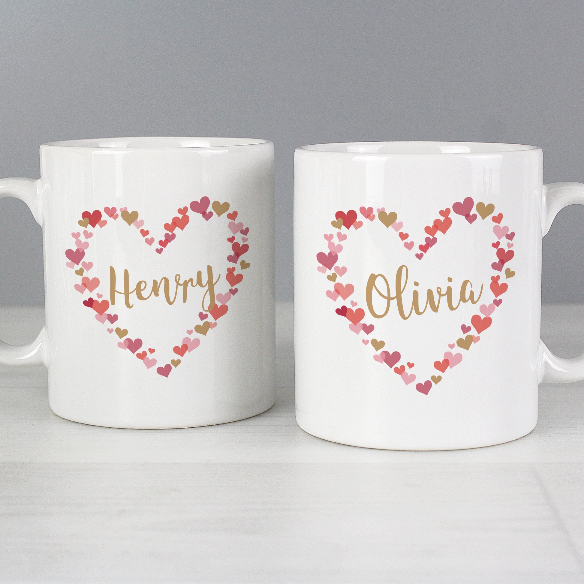 Personalised Confetti Hearts Wedding Mug Set from Heartfelt Gifts