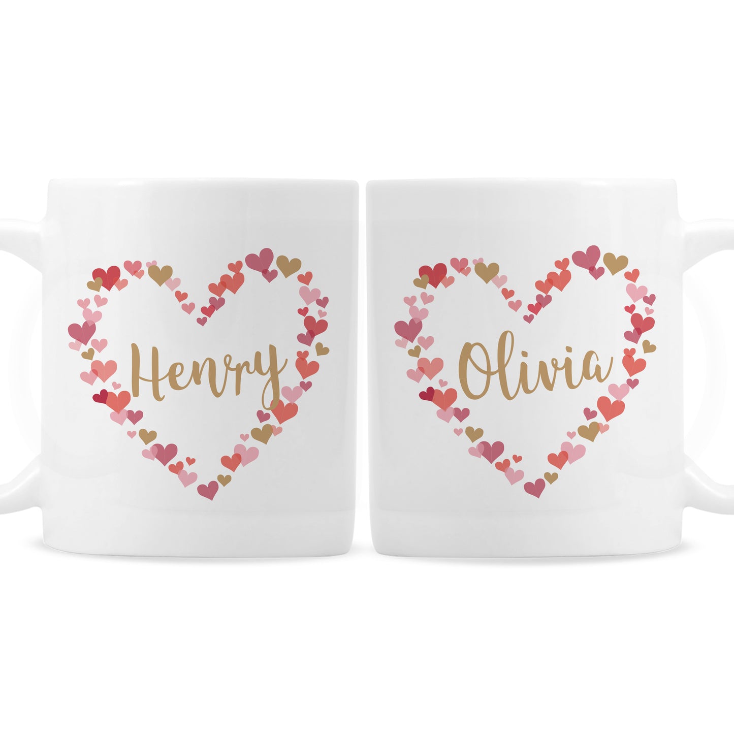 Personalised Confetti Hearts Wedding Mug Set - image 2