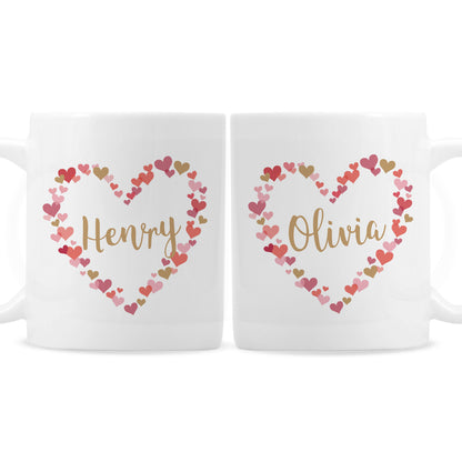 Personalised Confetti Hearts Wedding Mug Set - image 2