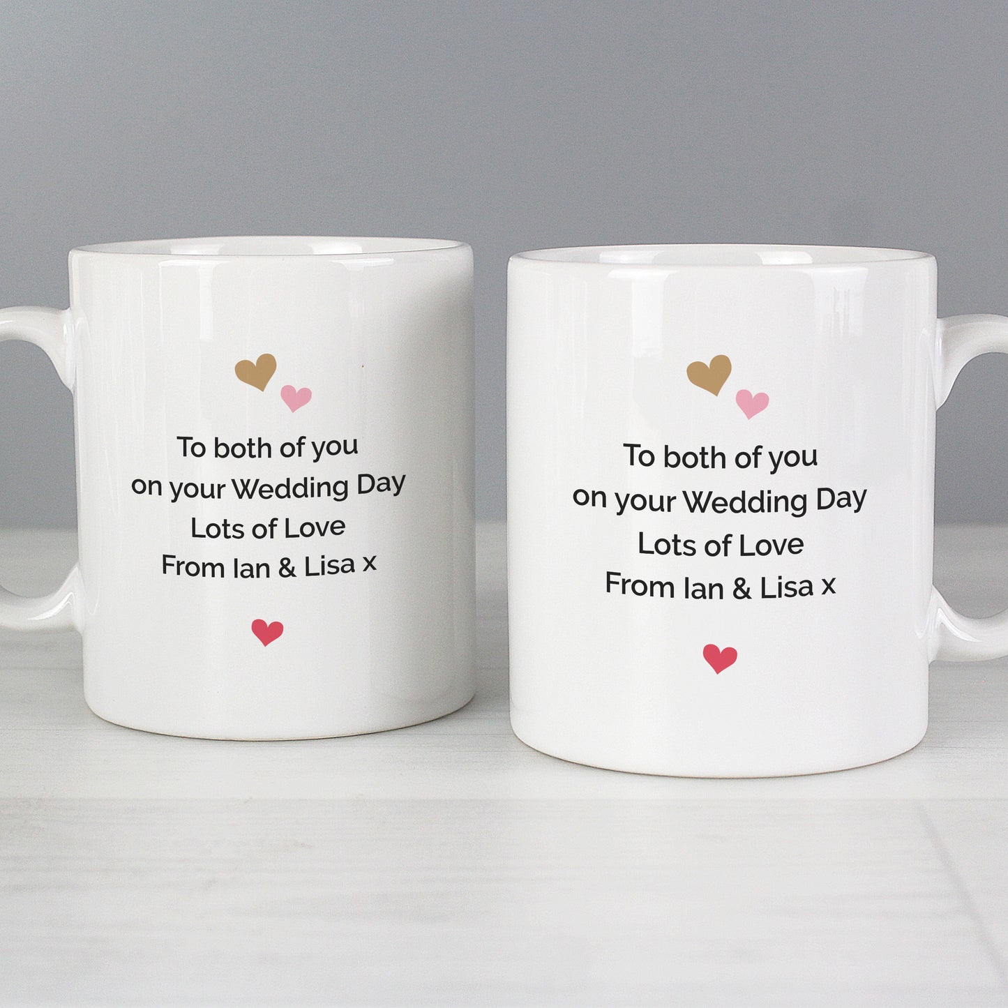 Personalised Confetti Hearts Wedding Mug Set - image 3