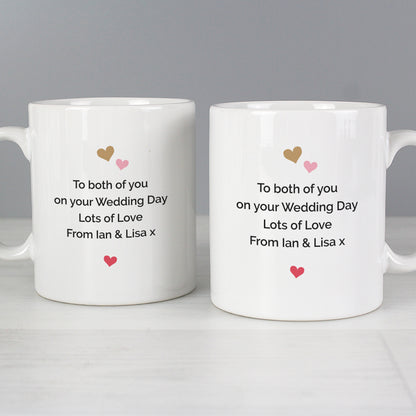 Personalised Confetti Hearts Wedding Mug Set - image 3