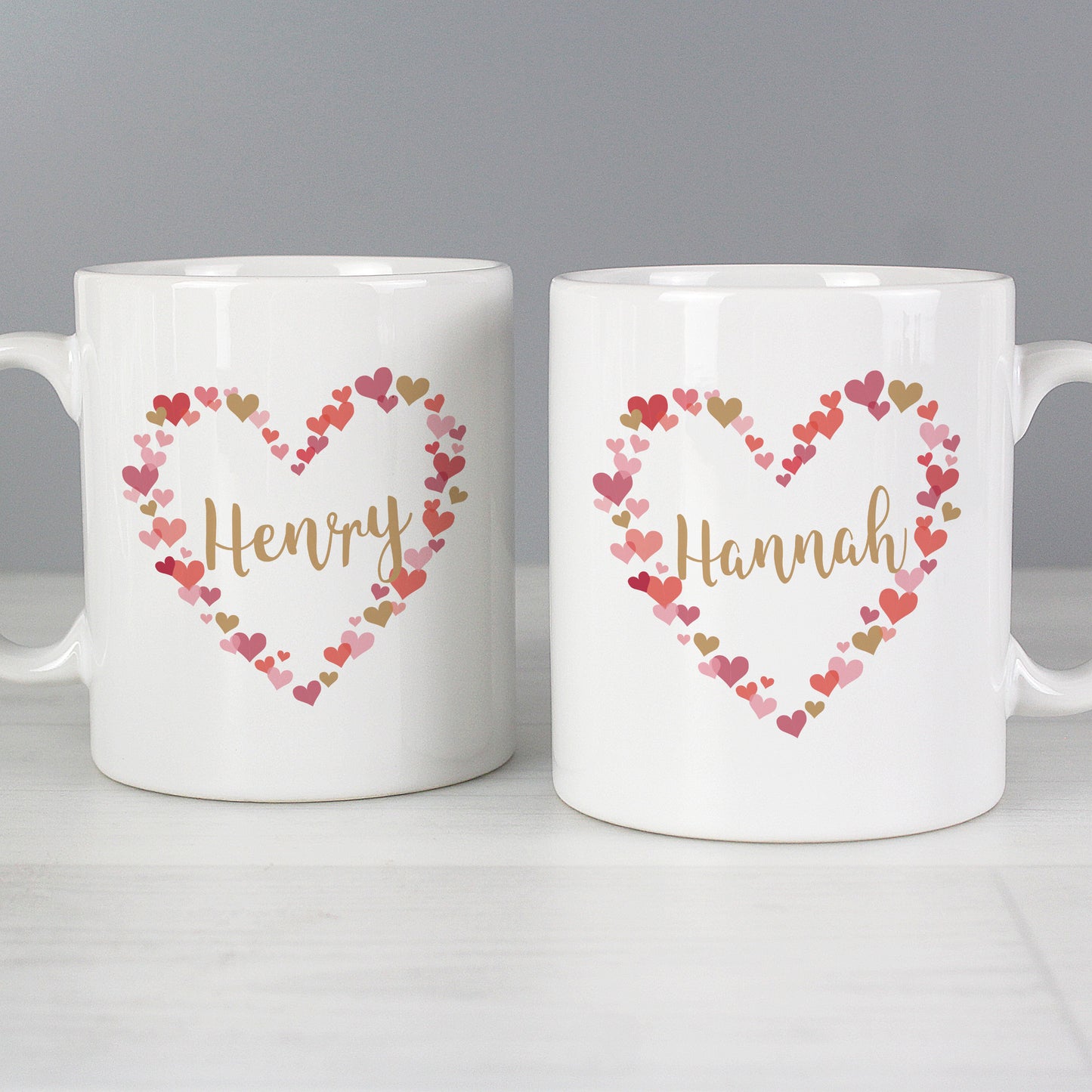 Personalised Confetti Hearts Wedding Mug Set - image 4