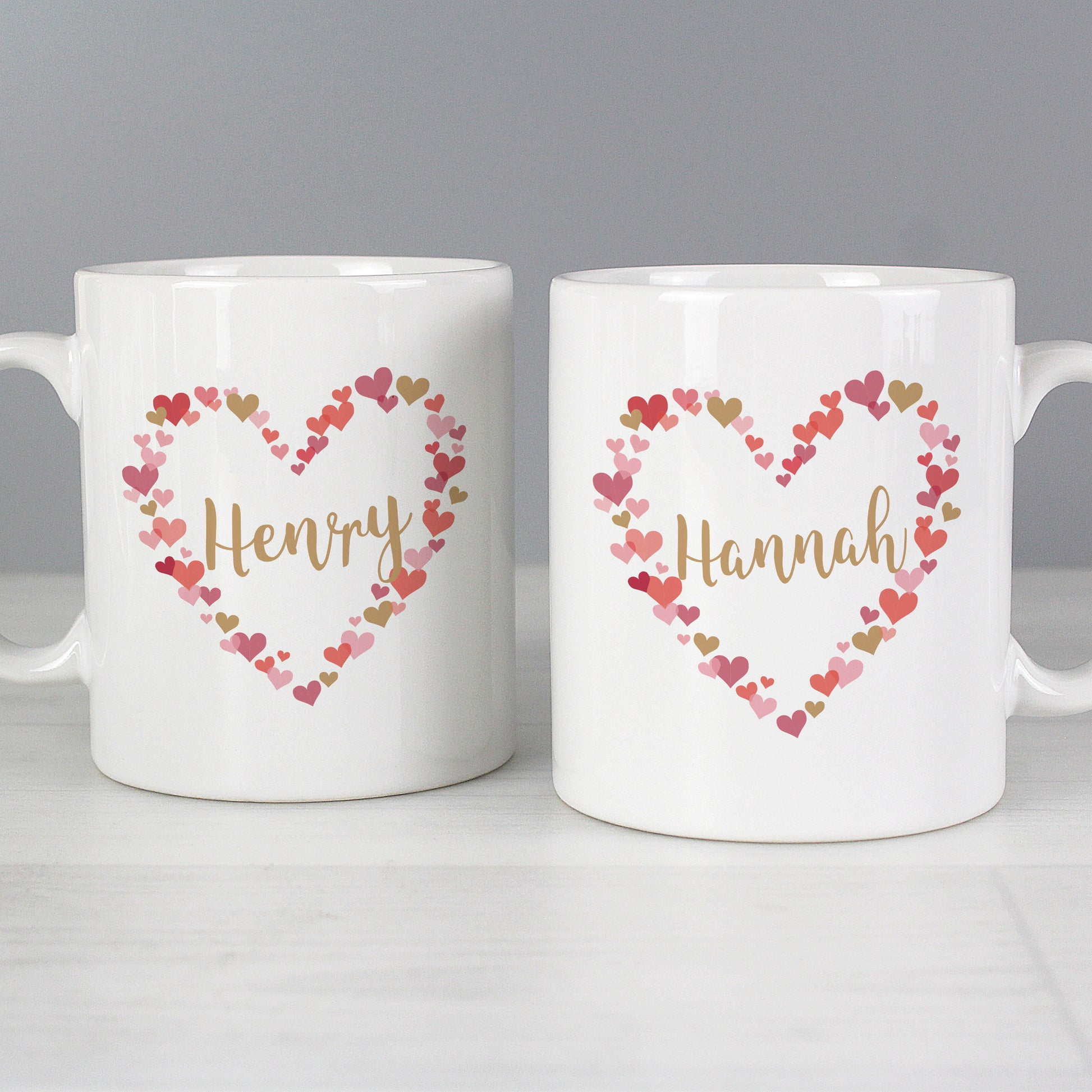 Personalised Confetti Hearts Wedding Mug Set - image 4