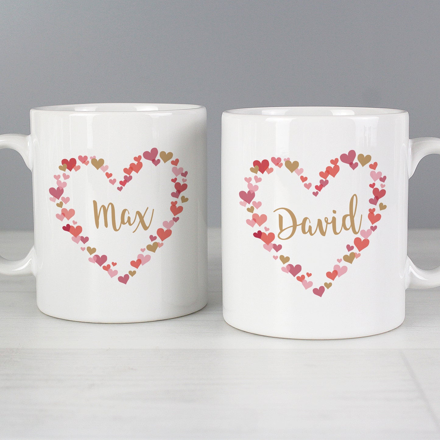 Personalised Confetti Hearts Wedding Mug Set - image 5