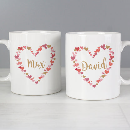 Personalised Confetti Hearts Wedding Mug Set - image 5