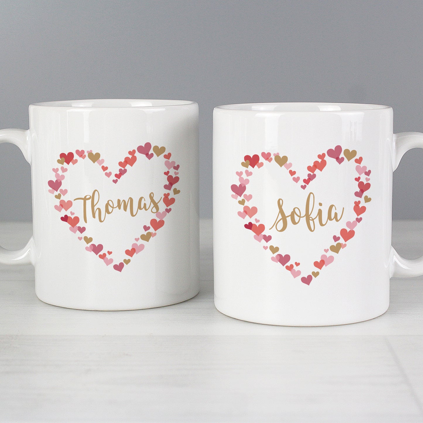 Personalised Confetti Hearts Wedding Mug Set - image 6