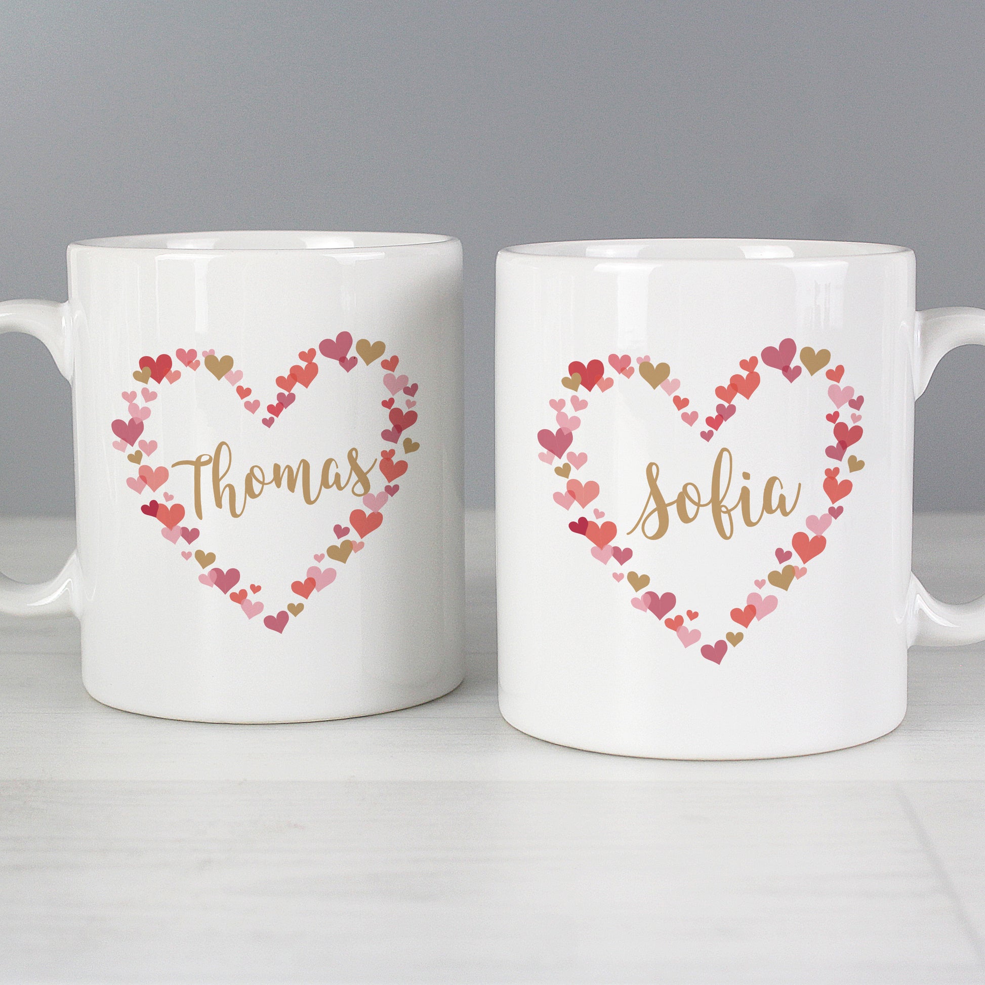 Personalised Confetti Hearts Wedding Mug Set - image 6