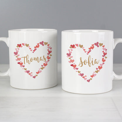 Personalised Confetti Hearts Wedding Mug Set - image 6