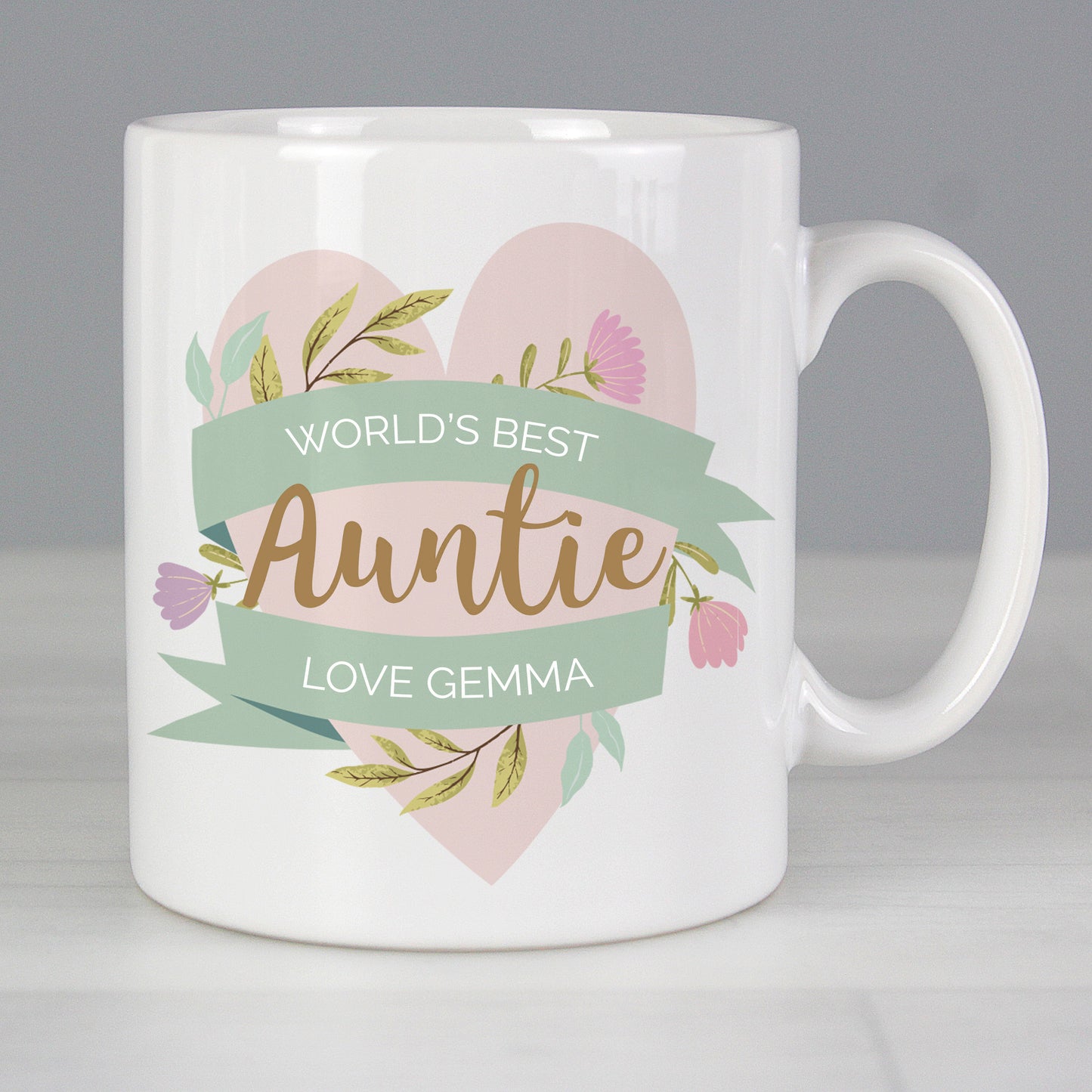 Personalised Floral Heart Mug from Heartfelt Gifts