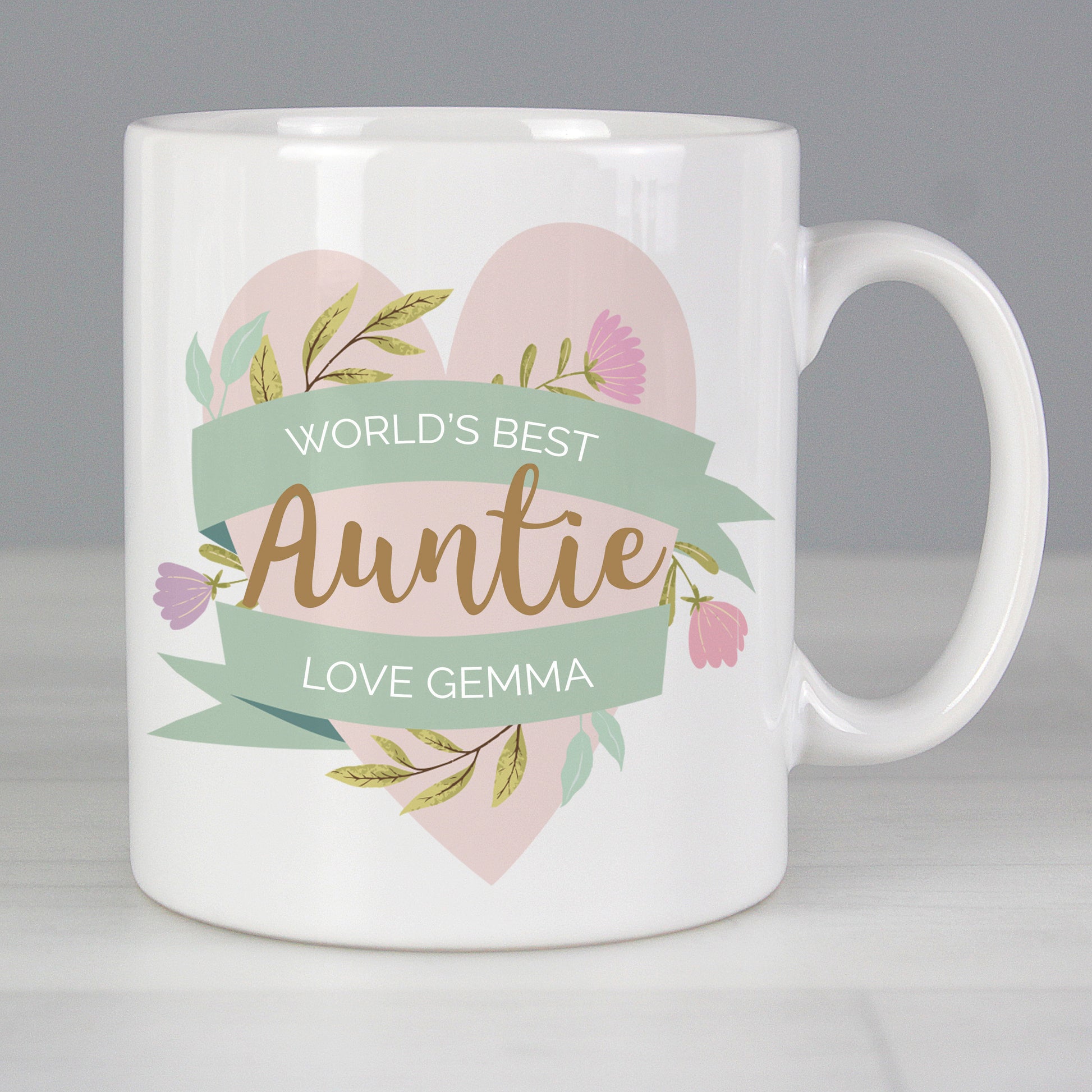 Personalised Floral Heart Mug from Heartfelt Gifts