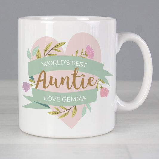 Personalised Floral Heart Mug from Heartfelt Gifts
