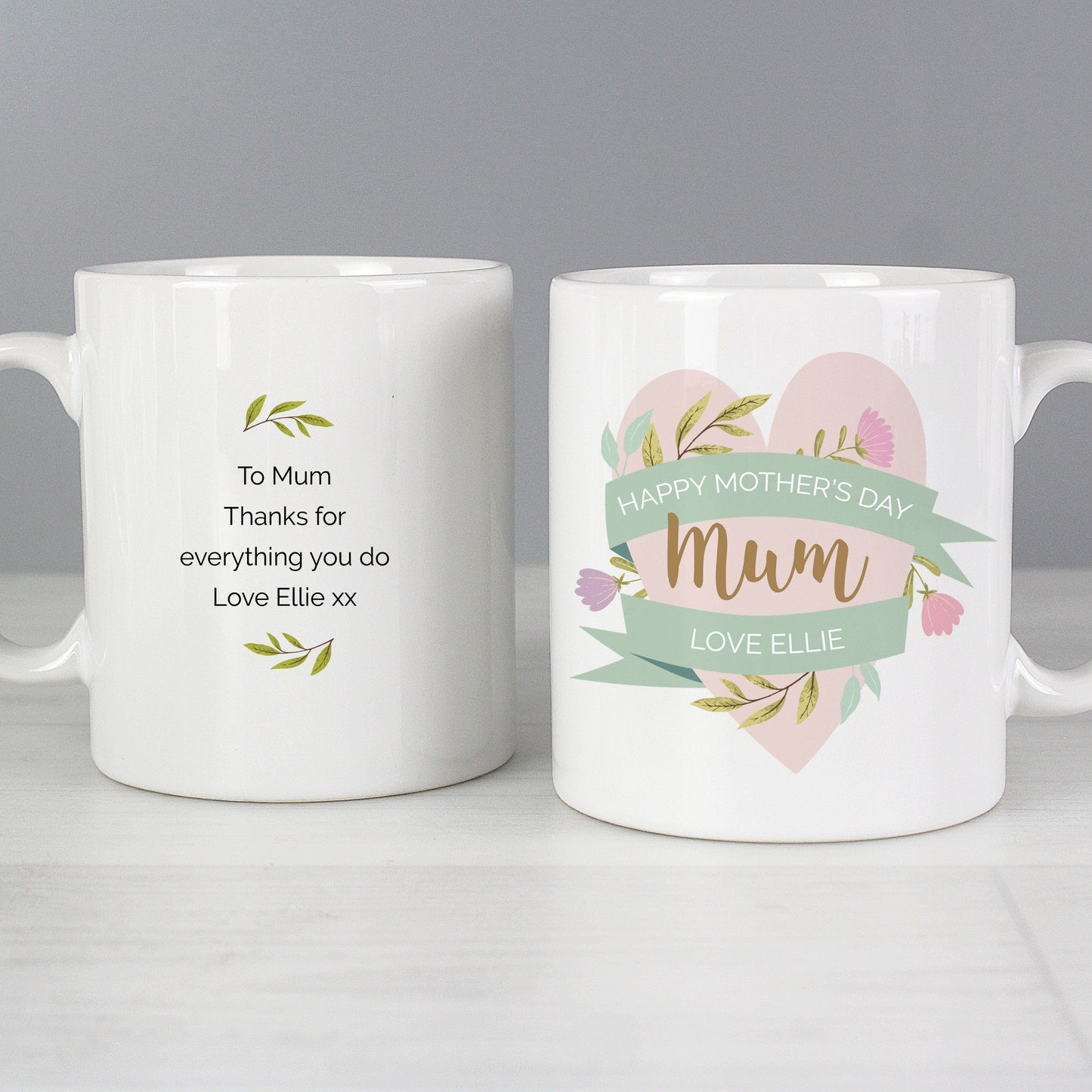 Personalised Floral Heart Mug - image 3