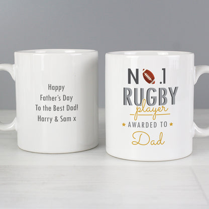 Personalised No.1 Rugby Player Mug - image 3