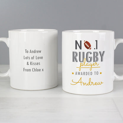 Personalised No.1 Rugby Player Mug - image 4
