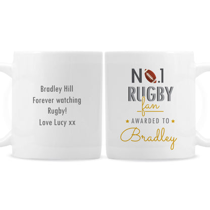Personalised No.1 Rugby Fan Mug - image 2